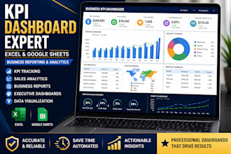 create excel KPI dashboard business report and analytics tracker