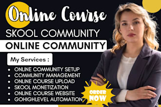 skool community setup ghl kajabi course mighty networks skool community manager
