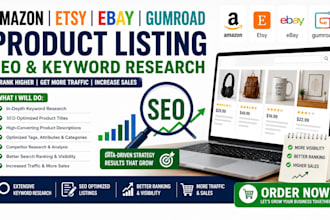 do amazon etsy ebay gumroad product listing SEO keyword research optimization