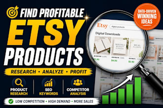 do etsy digital product research, and SEO keywords research for your etsy shop