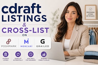 draft listings and crosslist on poshmark mercari grailed