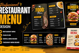 create an editable restaurant menu, digital menu board, or food menu