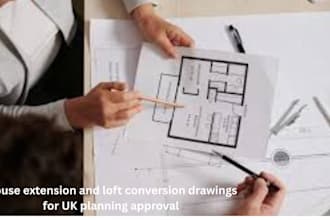 create house extension and loft conversion drawings for UK planning approval