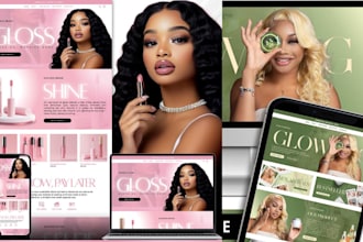 design beauty salon shopify website, spa, skincare, hair, nail extension website