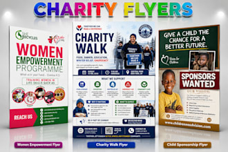 design refugee, school, health, youth, charity campaign flyers