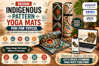 design indigenous pattern yoga mats pod yoycol on mmm page builders wix store