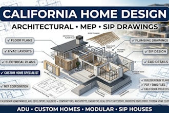california architectural mep engineering drawing for building construction homes