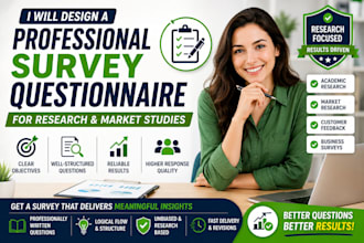 design a professional survey questionnaire for research and market studies