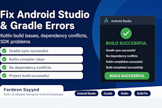fix android studio gradle build errors and kotlin issues