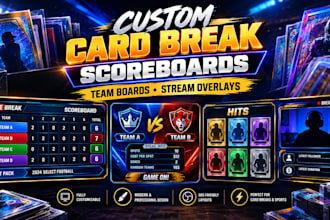 design custom card break scoreboards and team boards