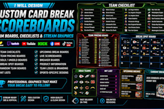 design custom card break scoreboards and team boards
