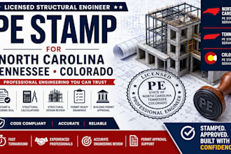 licensed structural engineer, pe stamp for north carolina, tennessee, colorado