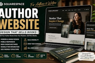 design a bestselling squarespace author website branding for book promotion