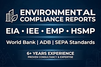 write a professional eia, iee, emp or hsmp environmental compliance report