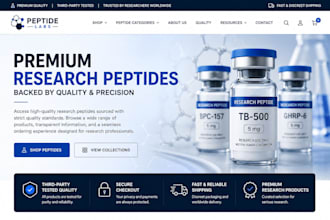 build supplement website, peptide ecommerce website, design peptide website