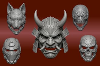 do printable 3d mask model 3d helmet cosplay mask props 3d armor wearable design