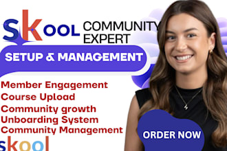 do skool community setup, skool community manager, online course, membership