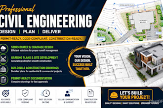 do civil engineering storm water, flow drainage grading plan, building drawings