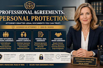 write cohabitation and domestic partnership agreements as a US attorney