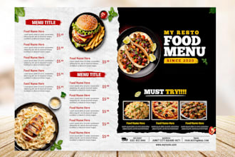 design digital menu board animated menu or tv menu for restaurant