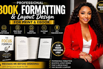 provide book formatting and layout design for print and ebook
