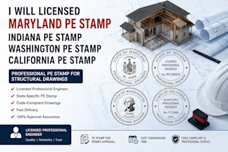 licensed maryland pe stamp indiana pe stamp washington pe stamp california