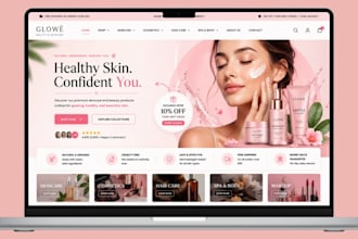 design skincare shopify store beauty website cosmetic store makeup shopify store