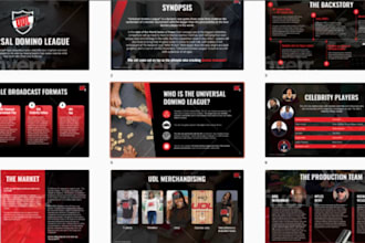 design a pitch deck presentation for your movie, podcast and TV show