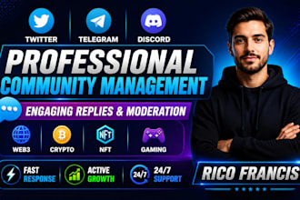 create engaging and manage replies for twitter, telegram, discord communities