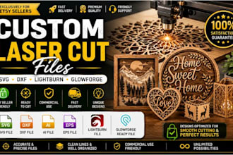 create laser cut svg, dxf, lightburn and glowforge files for etsy sellers
