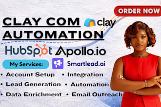 setup clay com, apollo io sequences, hubspot crm workflows, and automation