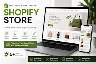 design redesign or customize a professional shopify store
