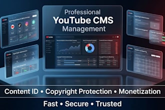 create and manage your youtube cms and mcn setup, including SEO optimization