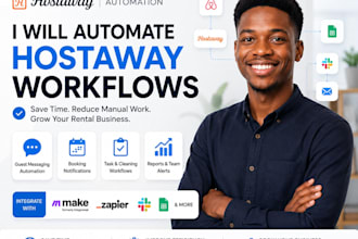 integrate hostaway with CRM, slack, google sheets and airbnb booking and task