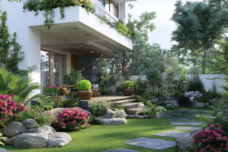 do landscape designing home garden high quality renderings