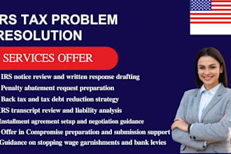 resolve irs tax problems, tax debt, irs issues and help reduce irs penalties