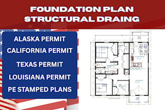 california alaska texas louisiana foundation plan pe stamped structural drawing