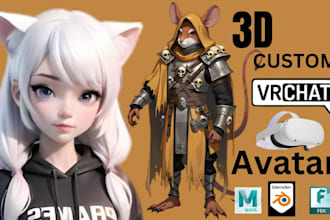 custom vrchat avatar furry avatar anime vrc avatar vr character 3d model