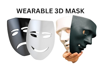 create 3d mask 3d helmet anime mask 3d cosplay armor stl for 3d printing