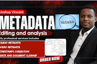 do metadata editing, data correction and extraction, file analysis, image, video