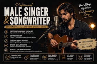 male custom song for pop song male country singer country vocalist