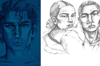 draw your book character in a sketch art style without ai
