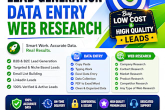 high quality lead generation, list building and web research