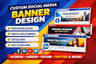 design youtube banner, instagram, linkedin, twitch, facebook banner, logo banner