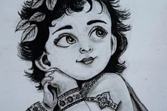 draw custom god or spiritual pencil sketch art