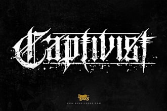 design a dark and heavy doom metal logo