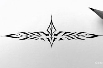 minimalist unique tattoo sketch, sleeve tattoo design