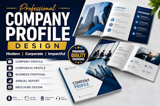 design professional company profile, corporate profile and business proposal