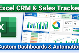 make custom excel CRM sales tracker automated dashboard solutions