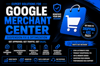 fix google merchant center suspension and misrepresentation